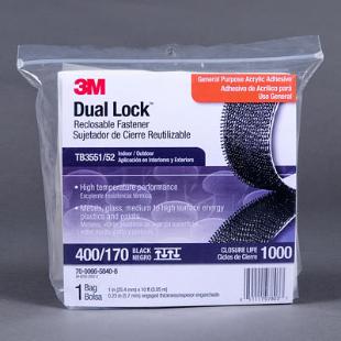 3M Dual Lock Reclosable Fastener Black; Clear Acrylic:Facility Safety and